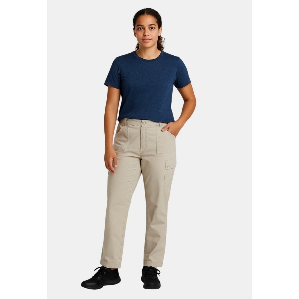 Caribbean Joe Let Go Women's Beige Cargo Pants Utility Pockets Size‎ 12